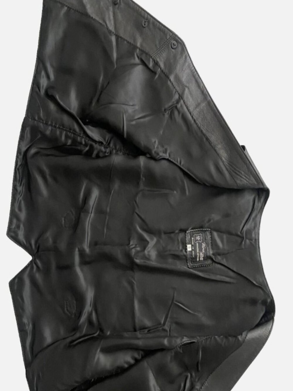 Vtg Lavorazione Artigiana Leather Vest Black S Made In Italy Vera Pelle 60s 70s - Picture 3 of 4